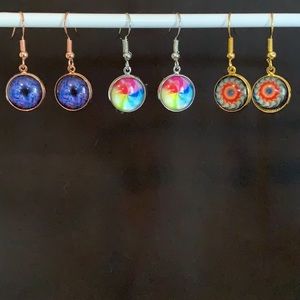 21358 3/$15 multi-colored earrings